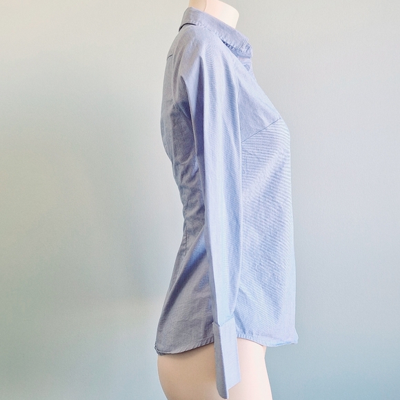 🅱️🅾️G🅾️ Banana Republic Riley Shirt in blue fine stripes - Picture 4 of 10